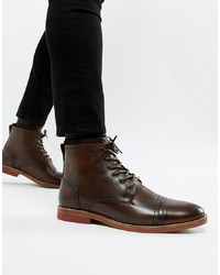 Мужские темно-коричневые кожаные классические ботинки от ASOS DESIGN
