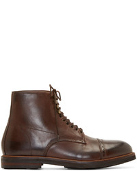 Мужские темно-коричневые кожаные классические ботинки от H By Hudson