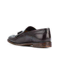 Темно-коричневые кожаные лоферы с кисточками от Doucal's