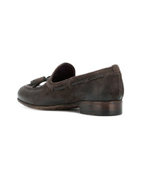 Темно-коричневые кожаные лоферы с кисточками от Lidfort