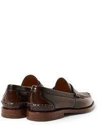 Мужские темно-коричневые кожаные лоферы от Gucci