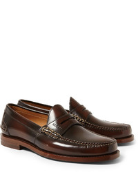 Мужские темно-коричневые кожаные лоферы от Gucci