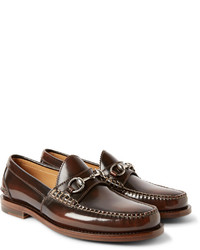 Мужские темно-коричневые кожаные лоферы от Gucci