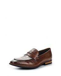 Мужские темно-коричневые кожаные лоферы от Just Couture