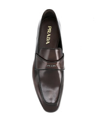 Мужские темно-коричневые кожаные лоферы от Prada