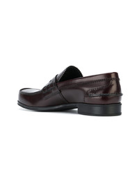 Мужские темно-коричневые кожаные лоферы от Prada