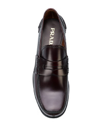 Мужские темно-коричневые кожаные лоферы от Prada
