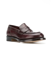 Женские темно-коричневые кожаные лоферы от Santoni