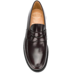 Мужские темно-коричневые кожаные лоферы от Church's