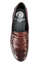 Мужские темно-коричневые кожаные лоферы от Alberto Fasciani