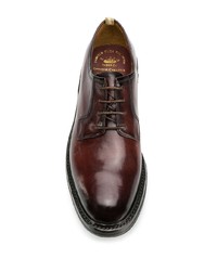 Темно-коричневые кожаные массивные туфли дерби от Officine Creative