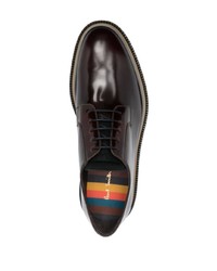 Темно-коричневые кожаные массивные туфли дерби от Paul Smith