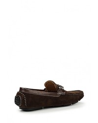 Мужские темно-коричневые кожаные мокасины от Elong