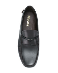 Мужские темно-коричневые кожаные мокасины от Prada
