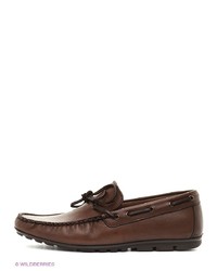 Мужские темно-коричневые кожаные мокасины от METROPOLPOLIS