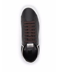 Мужские темно-коричневые кожаные низкие кеды от Philipp Plein