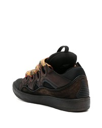 Мужские темно-коричневые кожаные низкие кеды от Lanvin