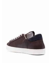 Мужские темно-коричневые кожаные низкие кеды от D.A.T.E