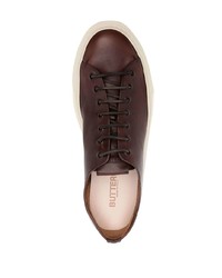 Мужские темно-коричневые кожаные низкие кеды от Buttero