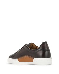 Мужские темно-коричневые кожаные низкие кеды от Magnanni