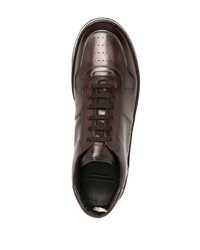 Мужские темно-коричневые кожаные низкие кеды от Officine Creative