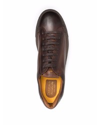 Мужские темно-коричневые кожаные низкие кеды от Doucal's