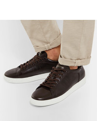 Мужские темно-коричневые кожаные низкие кеды от J.M. Weston