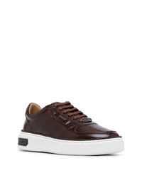 Мужские темно-коричневые кожаные низкие кеды от Bally