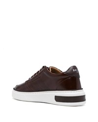 Мужские темно-коричневые кожаные низкие кеды от Bally