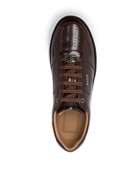 Мужские темно-коричневые кожаные низкие кеды от Bally