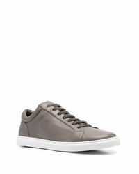 Мужские темно-коричневые кожаные низкие кеды от Corneliani