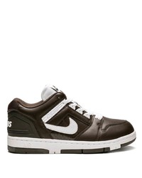 Мужские темно-коричневые кожаные низкие кеды от Nike