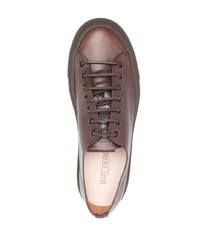 Мужские темно-коричневые кожаные низкие кеды от Buttero