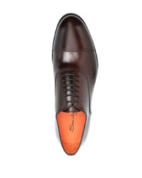 Темно-коричневые кожаные оксфорды от Santoni