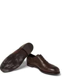 Темно-коричневые кожаные оксфорды от Bottega Veneta