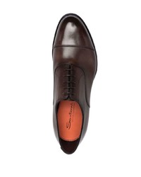 Темно-коричневые кожаные оксфорды от Santoni