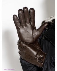 Мужские темно-коричневые кожаные перчатки от Alfred Muller