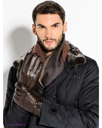 Мужские темно-коричневые кожаные перчатки от Alfred Muller