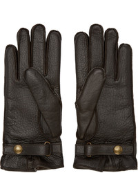 Мужские темно-коричневые кожаные перчатки от Belstaff