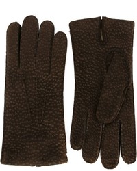 Мужские темно-коричневые кожаные перчатки от Canali