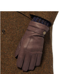 Мужские темно-коричневые кожаные перчатки от Dents