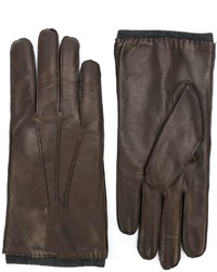 Мужские темно-коричневые кожаные перчатки от Orciani