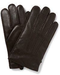 Мужские темно-коричневые кожаные перчатки от Polo Ralph Lauren