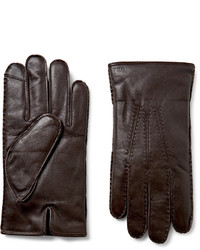 Мужские темно-коричневые кожаные перчатки от Polo Ralph Lauren