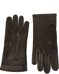 Мужские темно-коричневые кожаные перчатки от Restelli