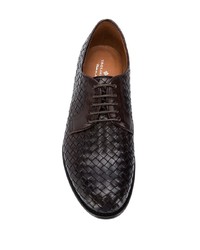 Темно-коричневые кожаные плетеные туфли дерби от Tagliatore