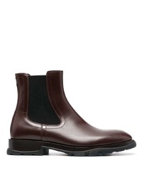 Мужские темно-коричневые кожаные повседневные ботинки от Alexander McQueen