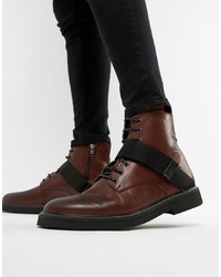 Мужские темно-коричневые кожаные повседневные ботинки от ASOS DESIGN
