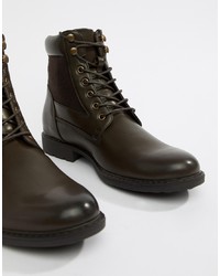Мужские темно-коричневые кожаные повседневные ботинки от ASOS DESIGN