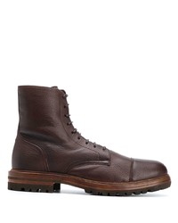 Мужские темно-коричневые кожаные повседневные ботинки от Brunello Cucinelli